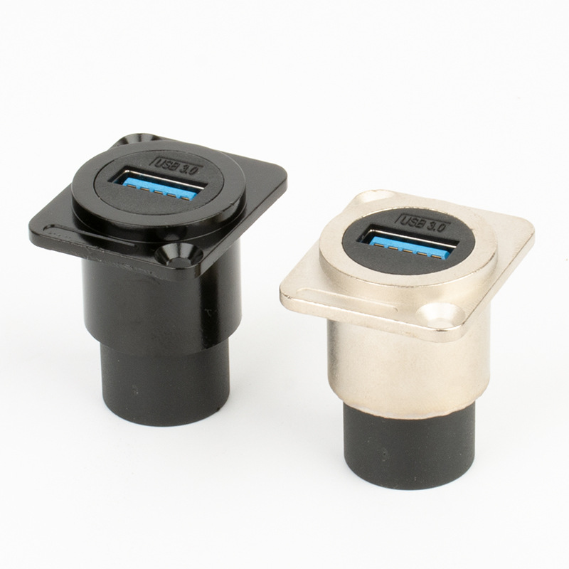 usb3.0母座usb2.0轉接頭雙口可固定直通180度插座子連接器母直通