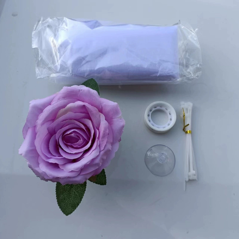 Decoración del coche de la boda de la flor de la cabeza de la boda suministros de boda principal diseño del coche de la boda equipo blanco conjunto completo de flores de simulación