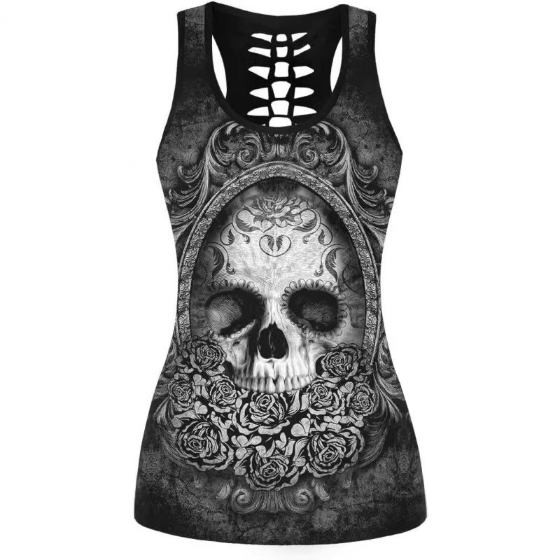 AliExpress 3D Printed European and American Animation Hollow Vest Fashion Sports Vest Yoga Clothing Outer Wear Base Shirt AliExpress 3D Printed European and American Animation Hollow Vest Fashion Sports Vest Yoga Clothing Outer Wear Base Shirt