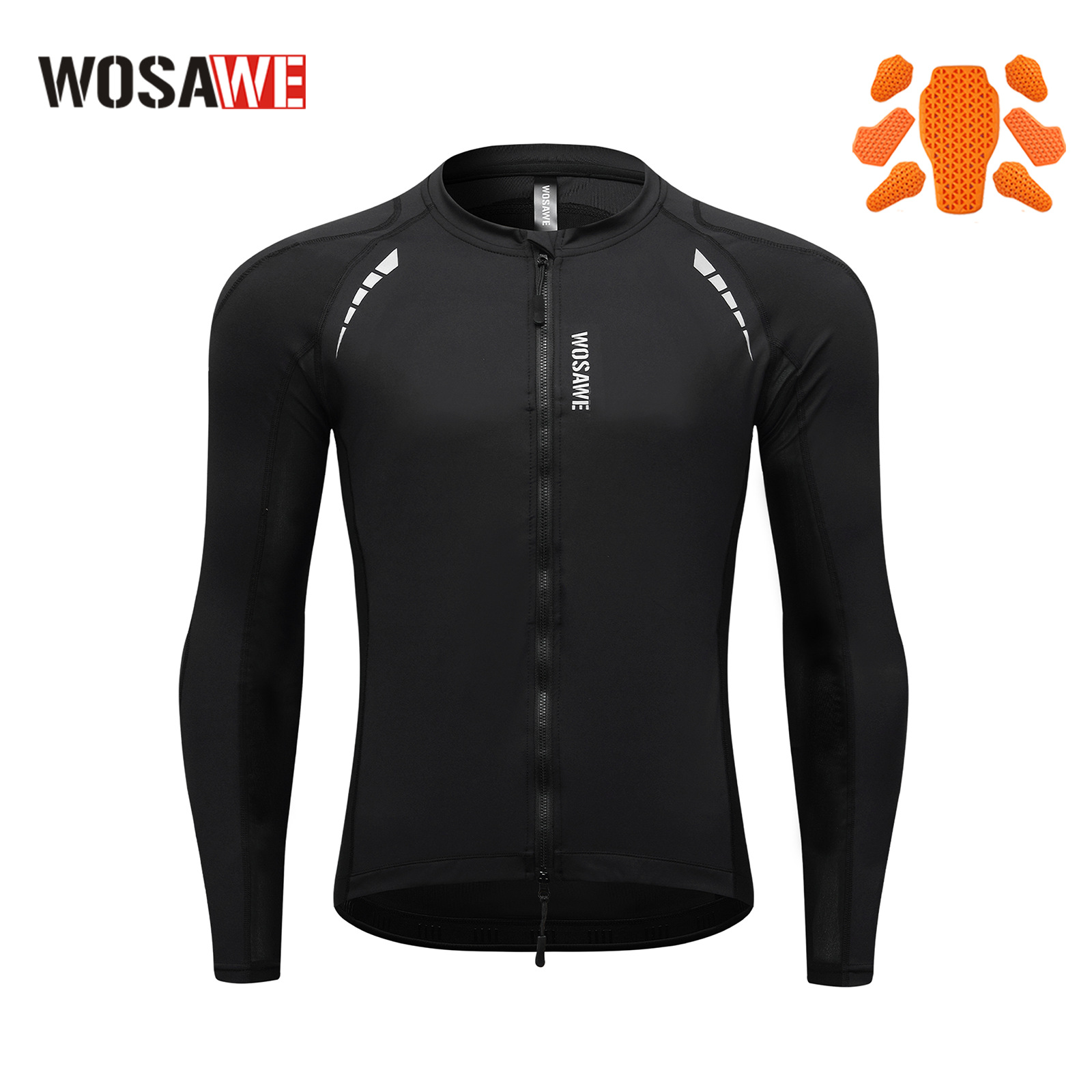 Wosawe Spring and Summer Men's Motorcycle Style Cycling Jacket, Breathable Tight-Fitting Gear with Soft Protective Gear