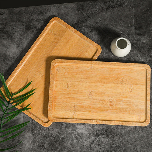 Bamboo tea tray solid wood rectangular household saucer Japanese simple teacup tea set tray storage tray bread tray