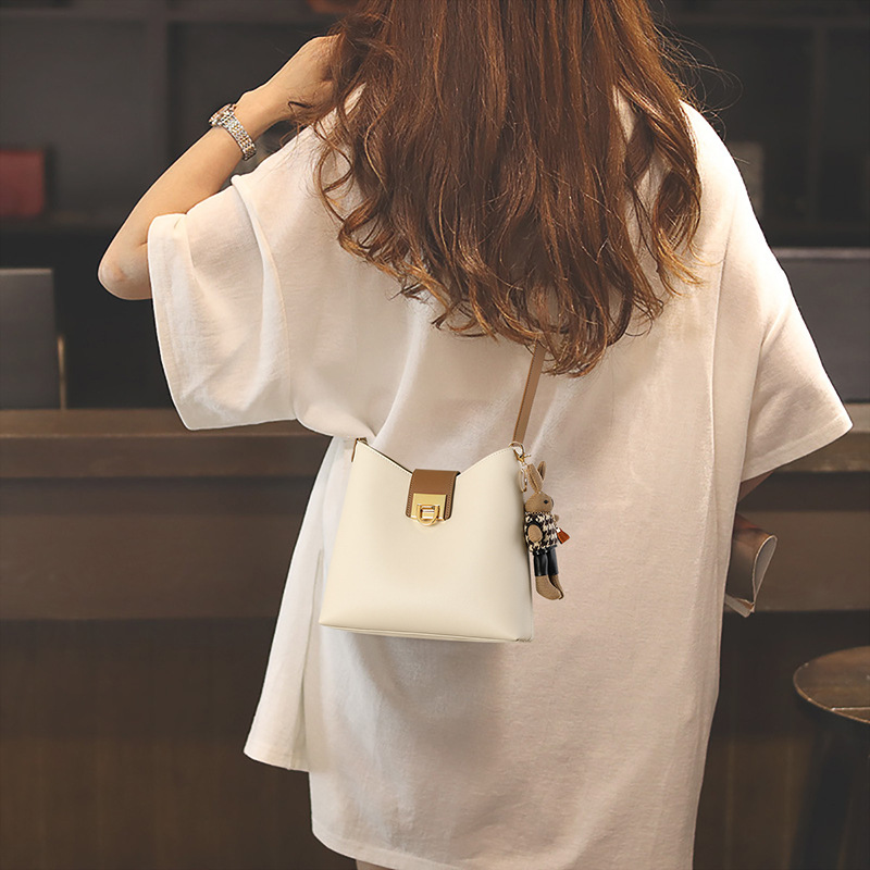 Bolso de Cubo Bandolera para Mujer de Piel de Vaca y Cuero Sintético de Gran Capacidad para Uso Diario