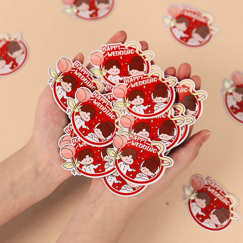 Juego de 30 piezas de decoraciones nupciales hechas a mano para el dormitorio, mini artículos para celebrar bodas, plato pequeño con diseño de doble felicidad para bodas.