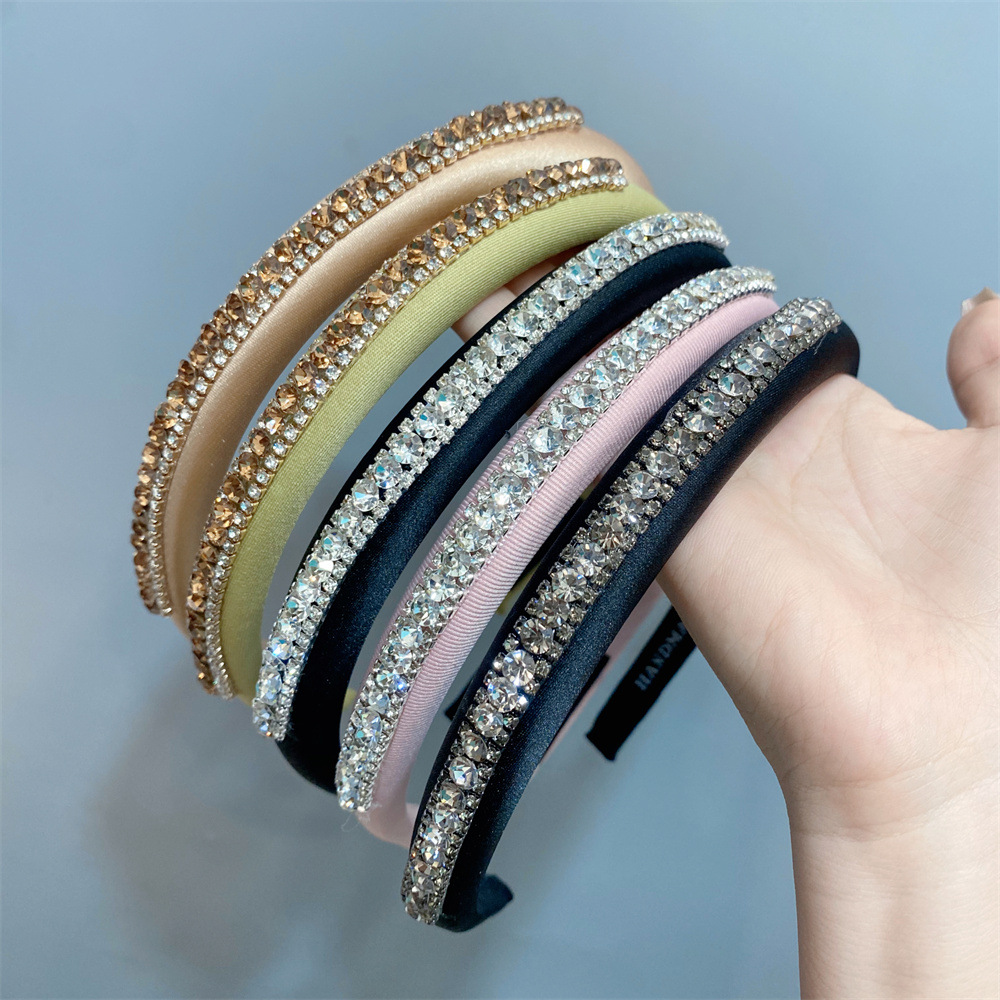 Fairy Style Modern Style Color Block Cloth Diamond Hair Band display picture 1