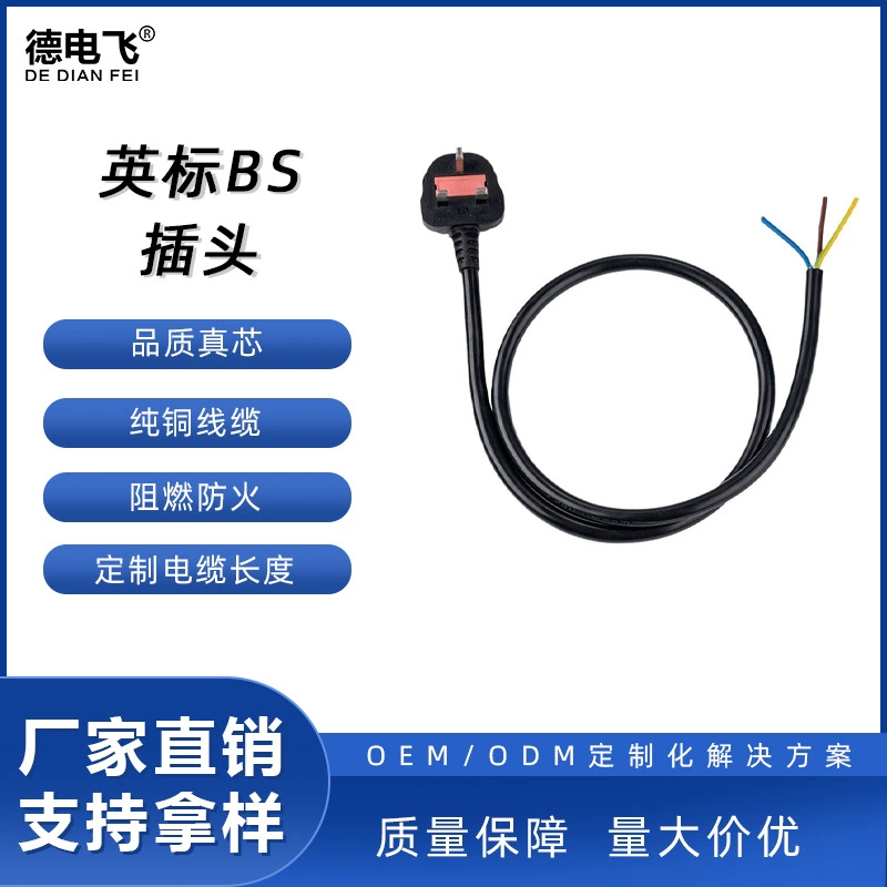 New Energy Electric Vehicle Европейский стандарт Британское портативное зарядное устройство Шнур питания 13A с предохранительной вилкой зарядной линии