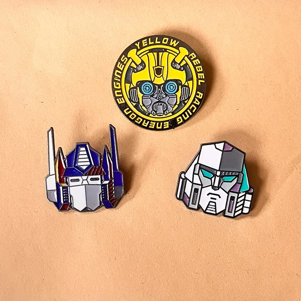 Transformers Movie Merchandise Brooch European and American Cartoon Cute Metal Badge Backpack Pendant Student Pin Accessory