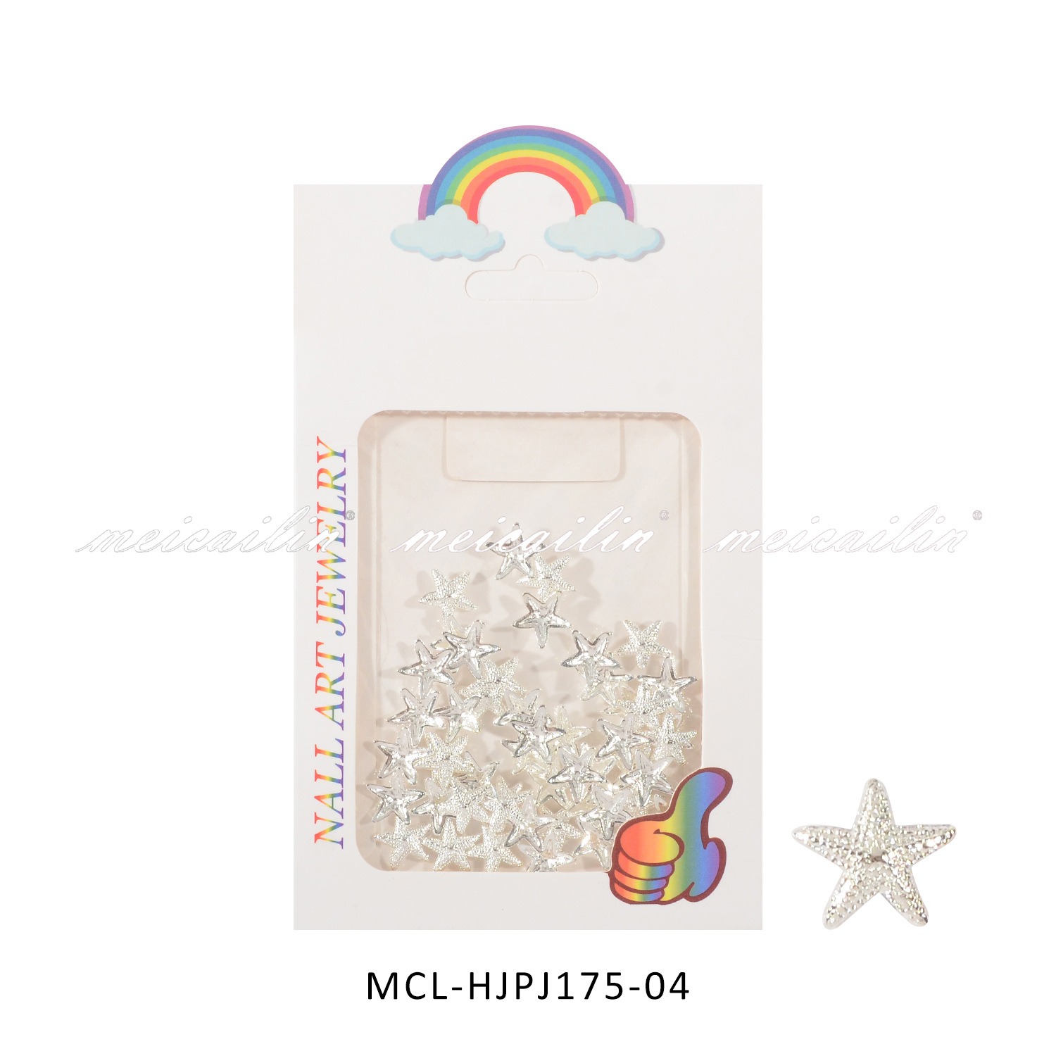 Red famosa nueva aleación tridimensional gran concha joyas de uñas de estrellas de mar metal estilo mar accesorios de uñas de estrellas de mar al por mayor