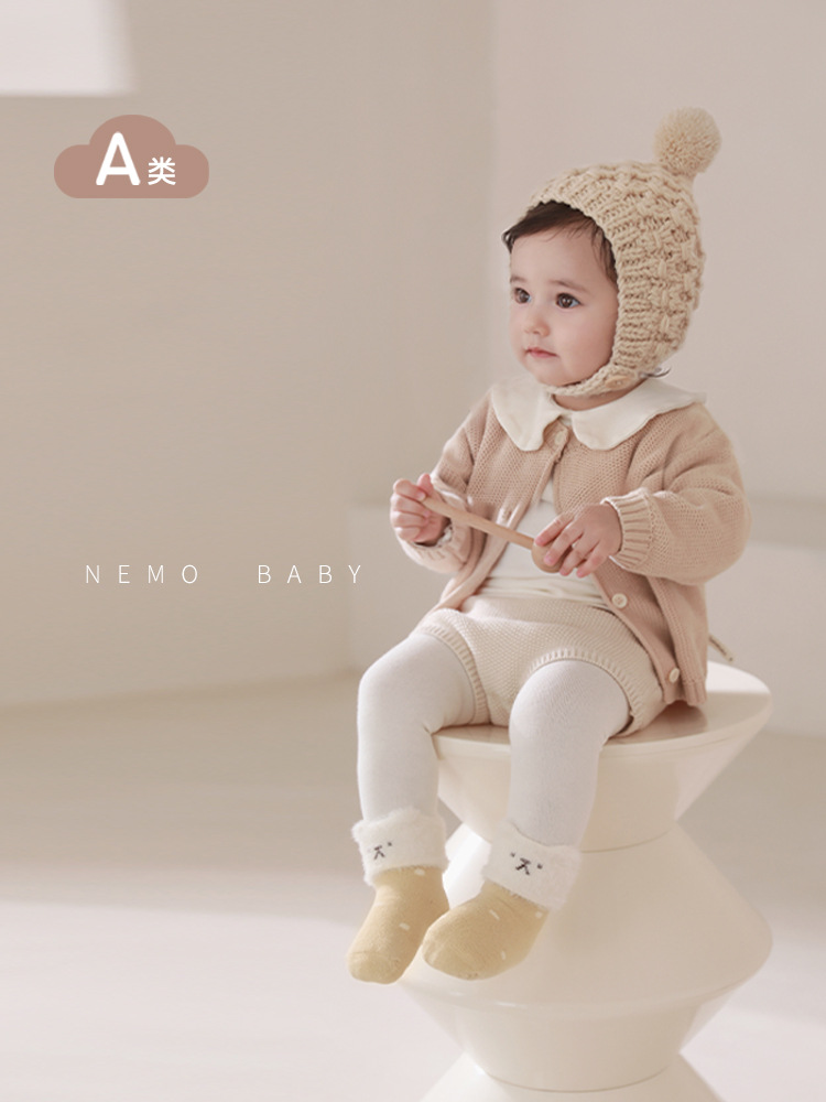 2024 invierno nuevos productos calcetines de bebé recién nacidos gruesas calcetines cálidas para niños y niñas recién nacidos