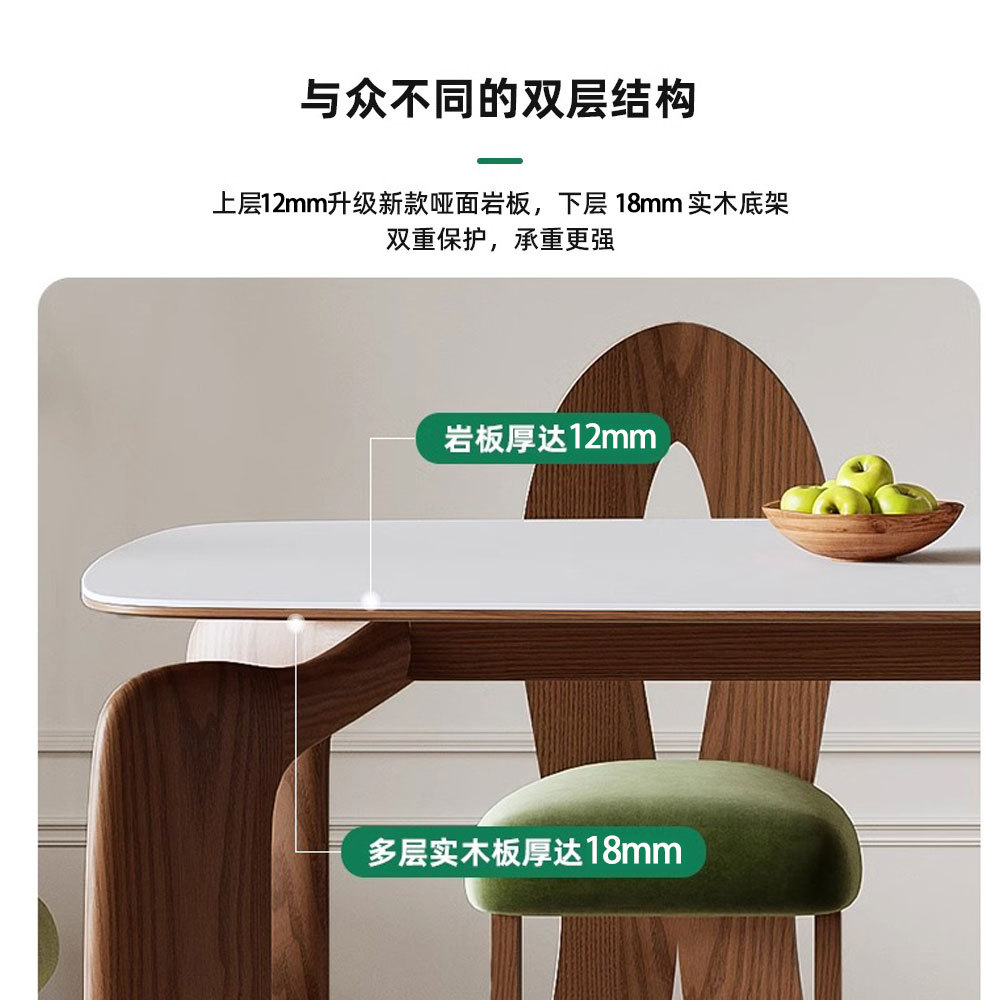 Mesa de comedor de estilo retrógrado francés DASIMA Pierna de elefante Mesa de comedor de madera maciza de cera rectangular Mesa de comedor de tabla de roca