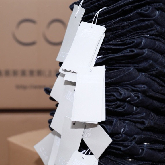 Cos Cut Label Order High Elastic Jeans Women's High Quality Denim Slim Fit Lycra Super Elastic Straight Pants Original Export