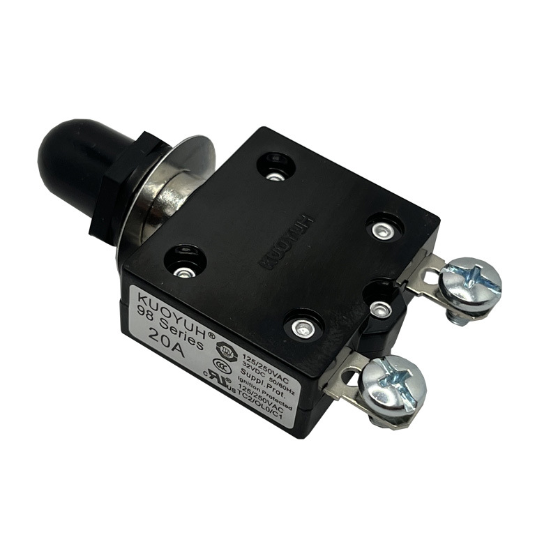 Taiwan KUOYUH Current Overload Overcurrent Protector Switch 20A Screw Terminal Manual Reset Small Circuit Breaker