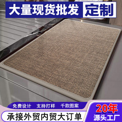 玄関マット、粗麻地のリビング滑り止めマット、カスタムメイドの浴室ドアマット、無地珪藻土リネンソフトマット卸売