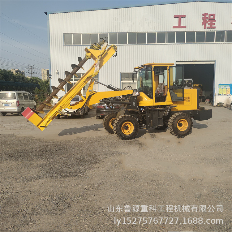 装载式电线杆打桩机 沙漠铲车改装光伏钻孔机 移动速度快