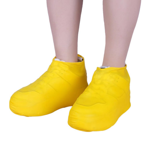 Waterproof Shoe Cover Latex Non-Slip Rain Shoe Cover Rainy Day Outdoor Elastic Thickened Wear-Resistant Rain Boots Cover Men's and Women's Portable Foot Cover
