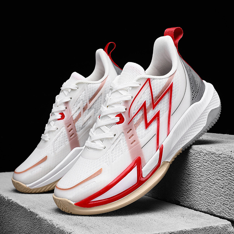 Zapatillas de baloncesto para jóvenes, zapatillas de deporte chirriantes de fricción de combate real para niños grandes, nuevas zapatillas de deporte transpirables de malla de otoño 2025