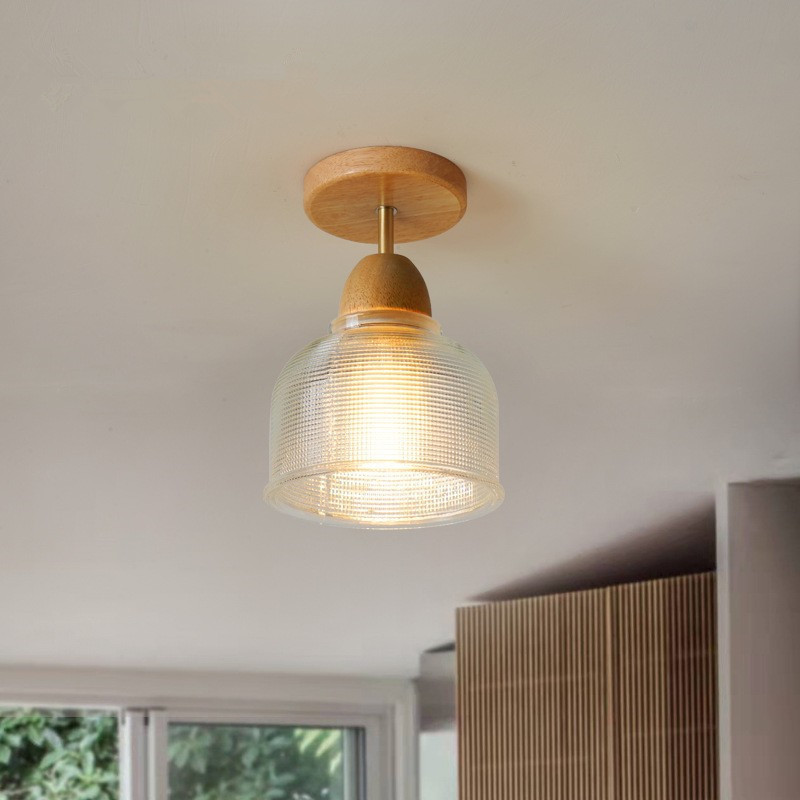 Japanese-style Chinese-style balcony lamp entrance hall corridor cloakroom bay window solid wood ceiling lamp
