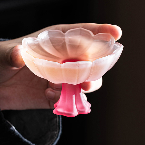 Glaze pastel goblet, tall tea cup, tea cup, aroma cup, rice wine soju cup, light luxury and good-looking master cup