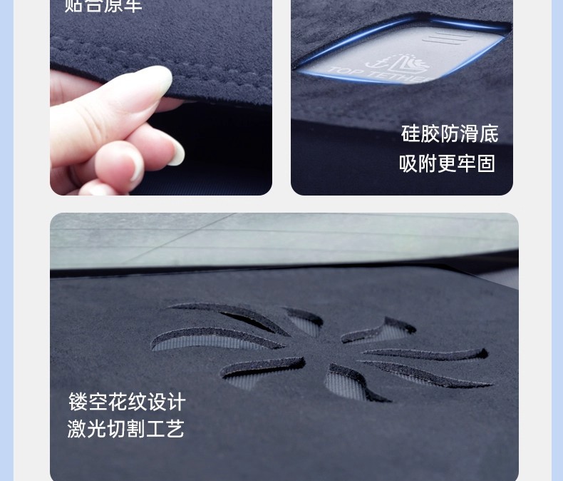 Suitable for the New Version of Tesla Model 3 Central Control Instrument Panel Light-Proof Mat Front and Rear Window Shading Anti-Slip Accessories