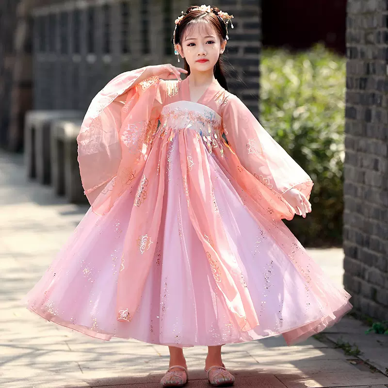 汉服女童春秋2025新款中国风古装连衣裙儿童襦裙超仙秋装女孩唐装