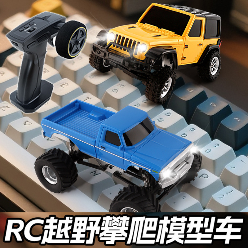 Cross-Border New 1/36 Full Scale Remote Control Rc Bigfoot Climbing Car 2.4g Electric Light Car Model Toy