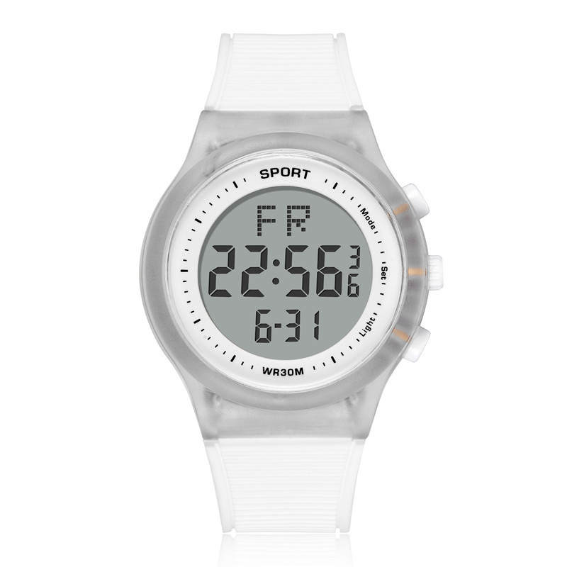 Moda nueva cáscara transparente deportes al aire libre reloj estudiante Venta caliente impermeable multifuncional reloj electrónico hombres y mujeres reloj
