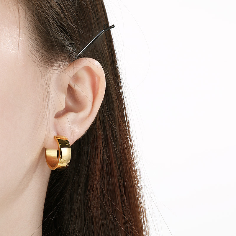 Minimalist Stainless Steel Hoop Earrings For Everyday Versatile Wear_voghion.com