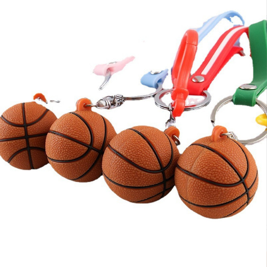 新品创意篮球足球充气个性金属钥匙扣随身挂件批发