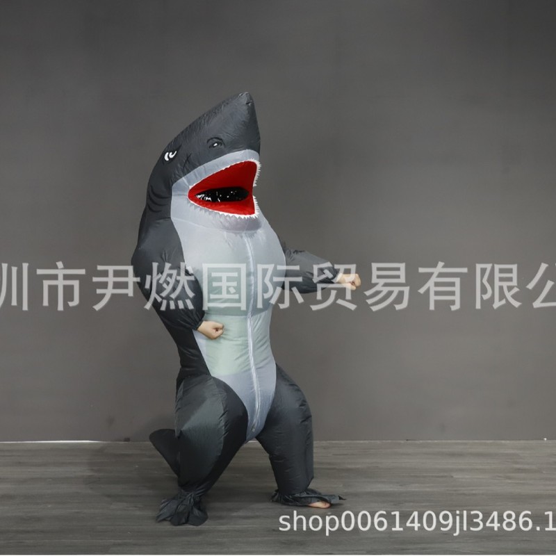 ディザトーンの同じタイプの空気入れ服の青い筋肉のサメの空気入れの服装のカーニバルのパーティーの舞台のショーの服の服装の道具|undefined