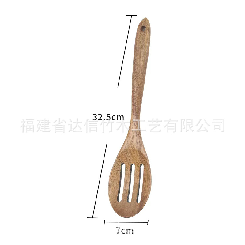 Transfronterizo acacia amazona pala de madera cocina pala de filtro de pala de cocina colador de cocina cuchara de arroz de madera juego de cuchara de fideos