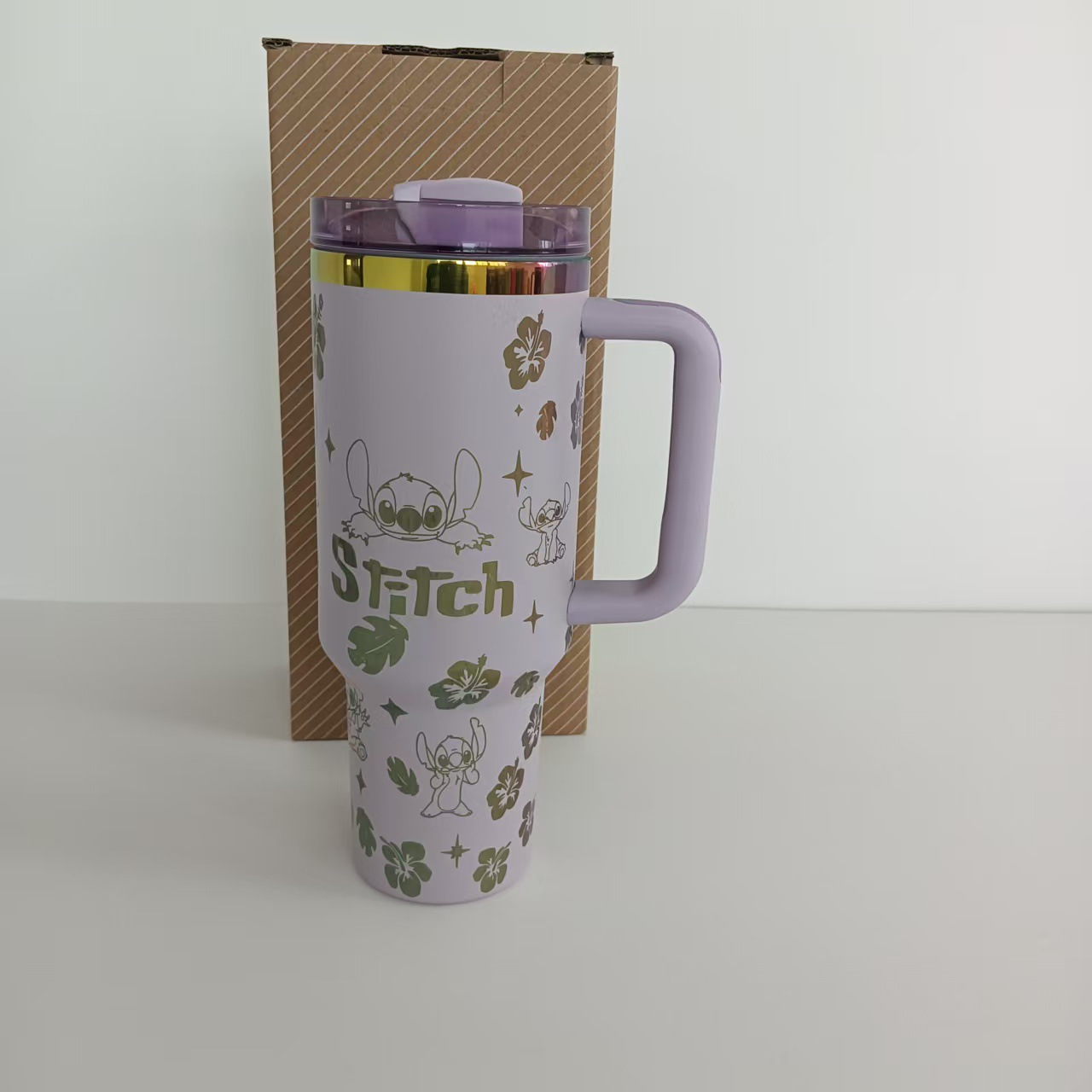 Spot transfronterizo de 40oz Sty 's acero inoxidable taza de aislamiento de hielo taza de gran capacidad con mango pareja