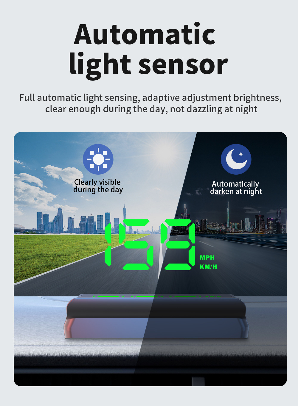 W2 Head-Up Display (HUD) for cars, universal speedometer, GPS, high-precision vehicle instrument projector for new energy vehicles