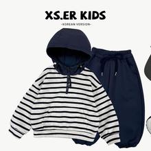 男童韩版卫衣套装春秋装儿童美式复古个性休闲宽松卫衣卫裤两件套