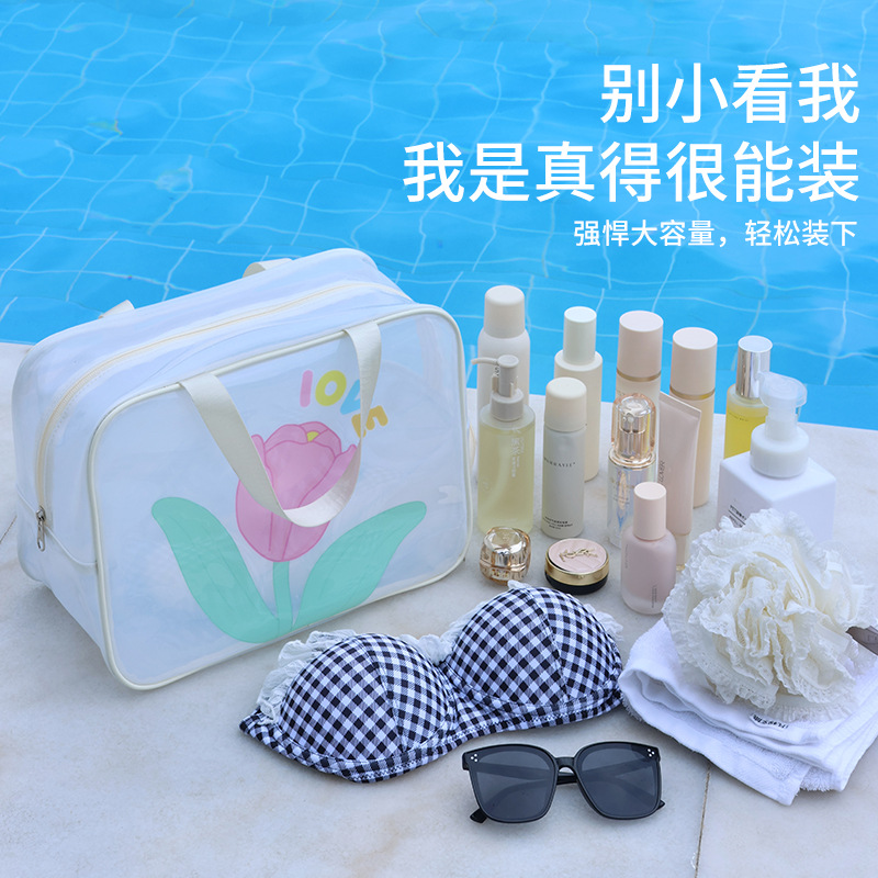 Bolsa de cosméticos de viaje de gran capacidad de alta apariencia deportes fitness bolsa de natación separación húmeda y seca bolsa de lavado de PVC bolsa de playa