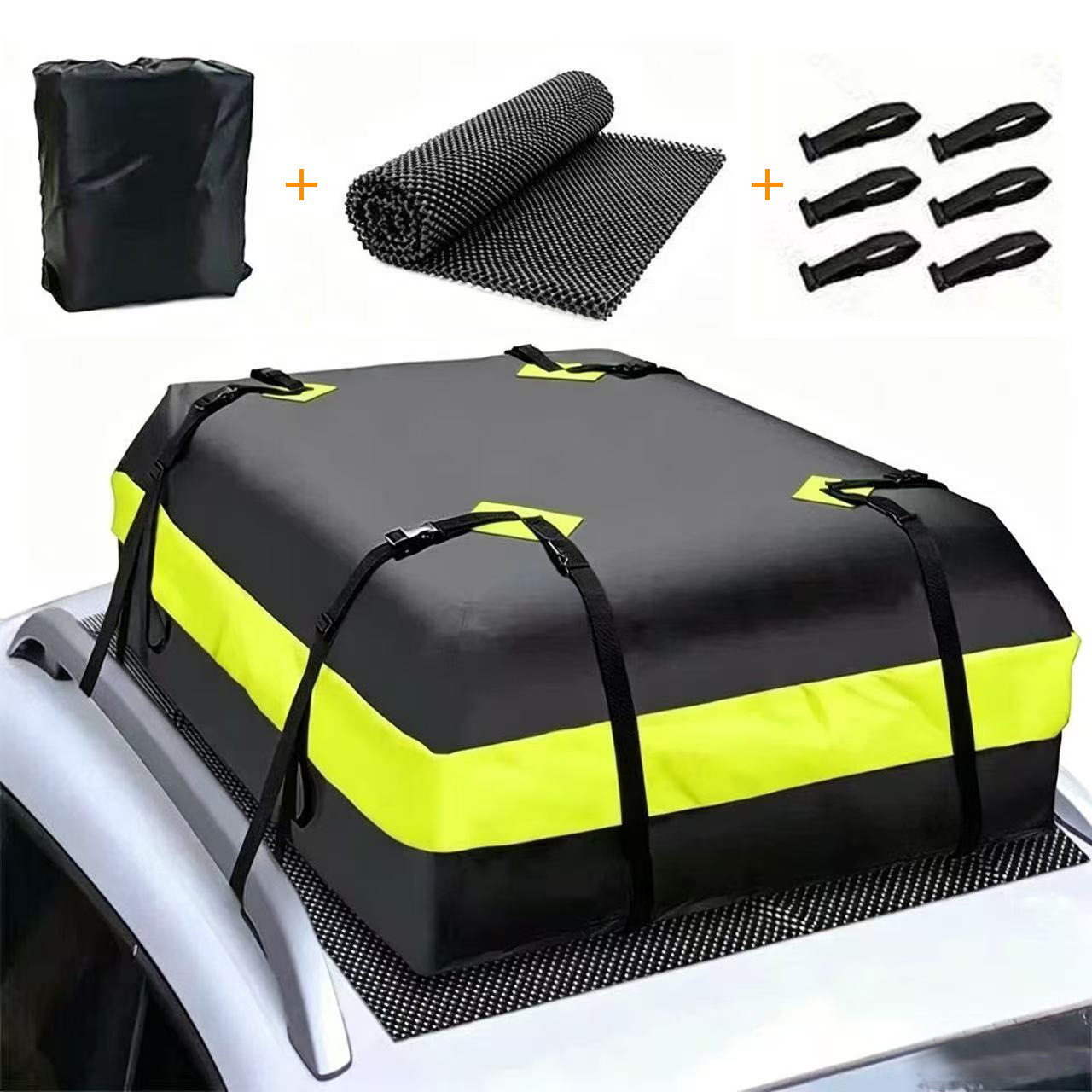 Cross-border thickened roof bag made of 450D Oxford fabric for self-driving camping, car roof storage bag, waterproof luggage bag for self-driving trips