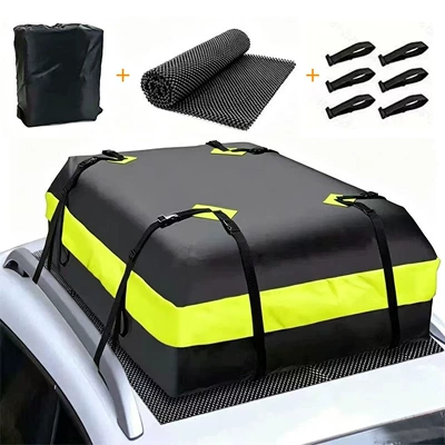 Cross-border thickened roof bag made of Kempinq və səyahət - yellow-420d-roof-bag-anti-slip-mat-and-6-door-buckles