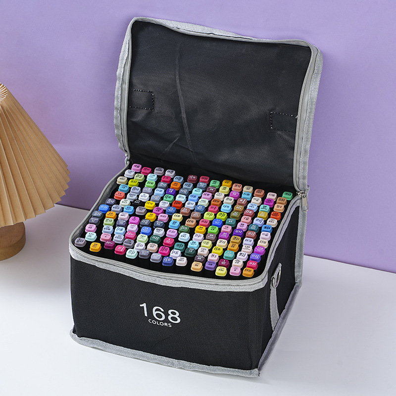 Juego de marcadores aceitosos de alcohol de doble cabeza al por mayor de fábrica, bolígrafos de acuarela para niños de color, marcadores de pincel de pintura, stock