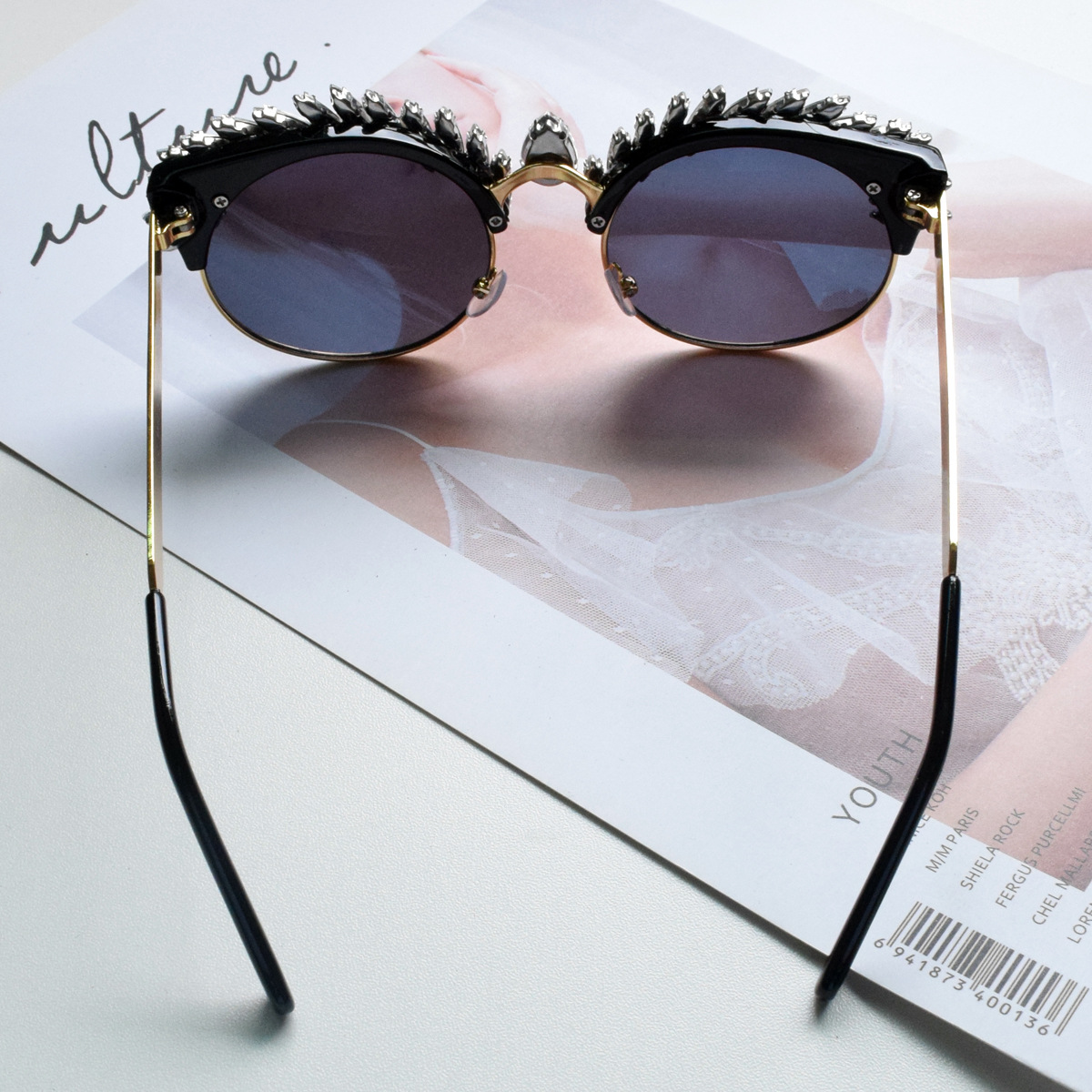 fashion cat eye diamond crystal decoration sunglassespicture4