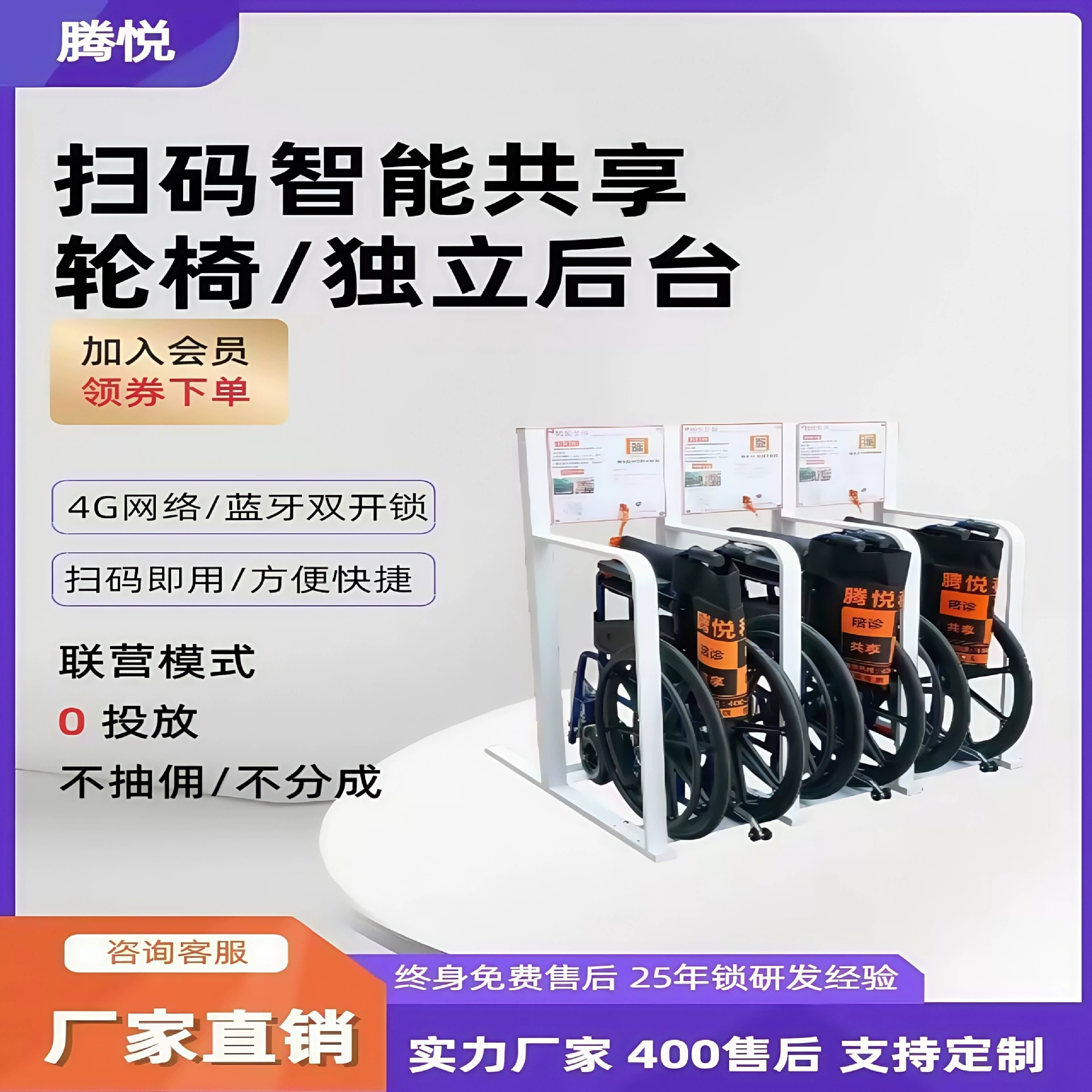 Интеллектуальный код сканирования Аренда и совместное использование для сопровождения инвалидных колясок