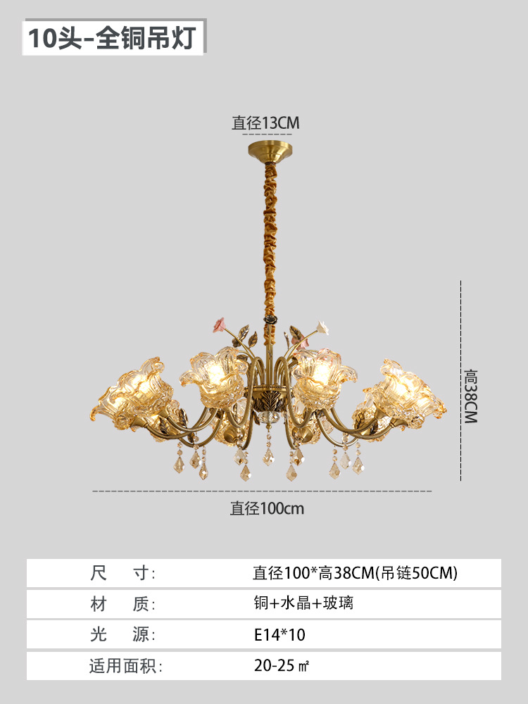[high-quality copper lamp] 10 heads - full spectrum three-color light