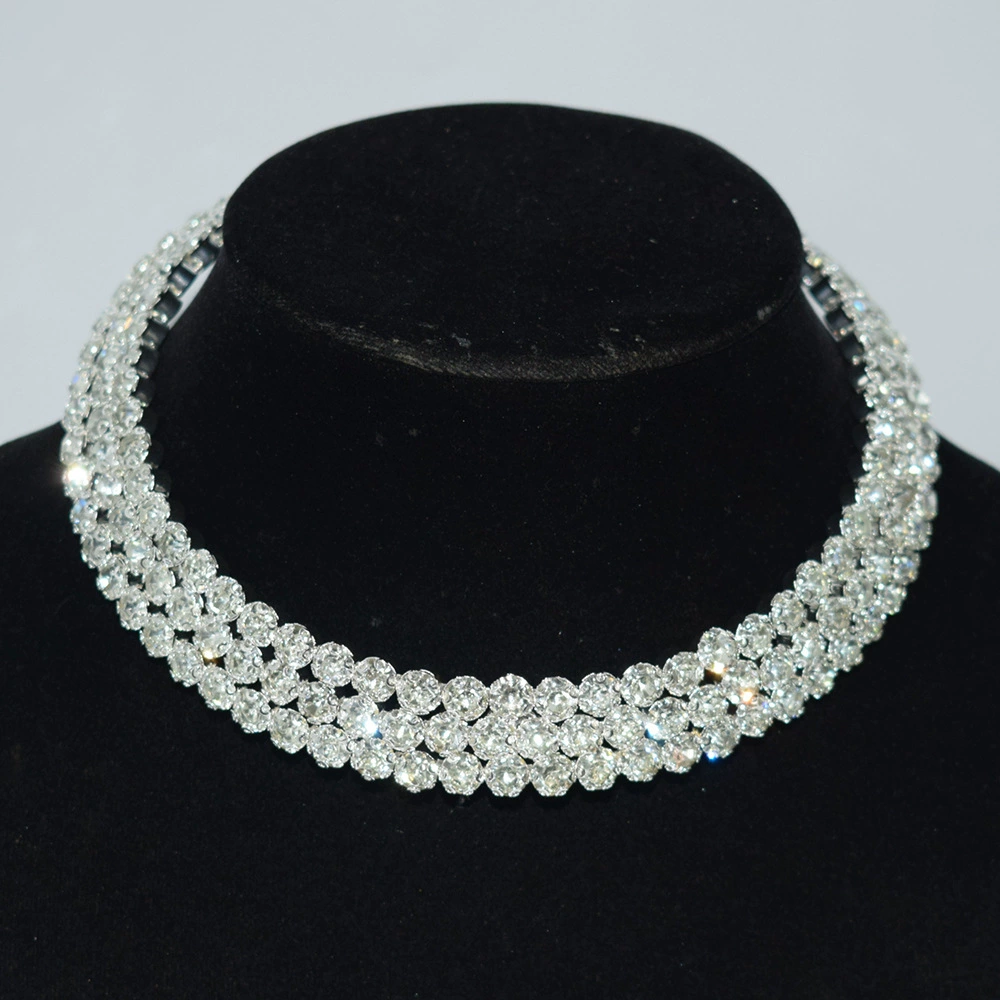 Колье невесты Tecan Diamond с выпуклыми 3 ряда, для женщин, украшение для подиума XL-2031