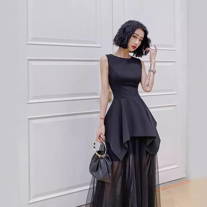 Black Evening Dress for Women 2026 New Style Birthday Party Runway Dress Host Gown Dress with a High-End and Stunning Look