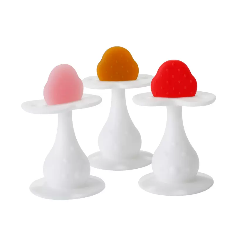 防吃手水果摇铃安抚牙胶宝宝咬咬乐磨牙婴儿玩具食品级硅胶可水煮