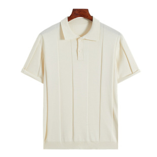 2025 new simple solid color texture feeling old money style all-match sports short sleeve sweater