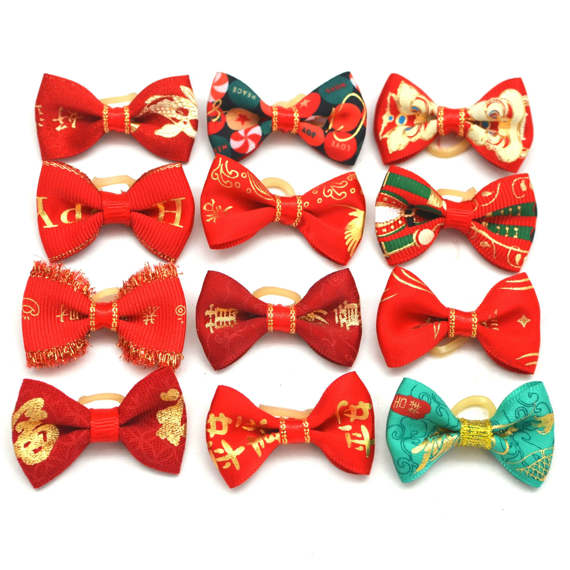 Новогодняя красная праздничная серия День Святого Валентина домашнее животное галстук кошка собака бант цветочный головной убор бант