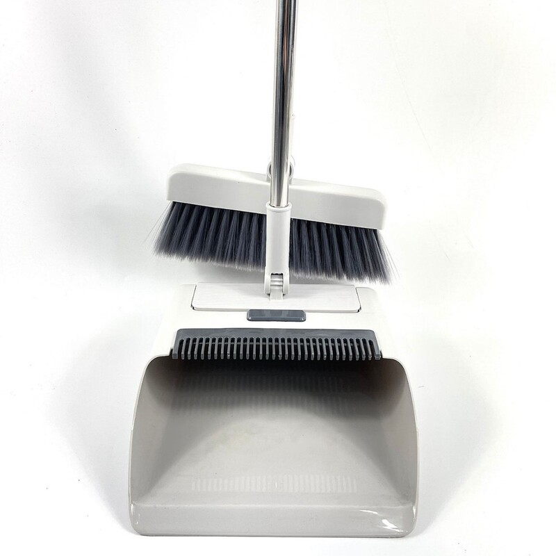 Cross-border Bamboo Foldable Household Long Dustpan Brush Windproof Plastic Garbage Bucket Bathroom Dustpan Dustpan Dustpan Garbage Shovel
