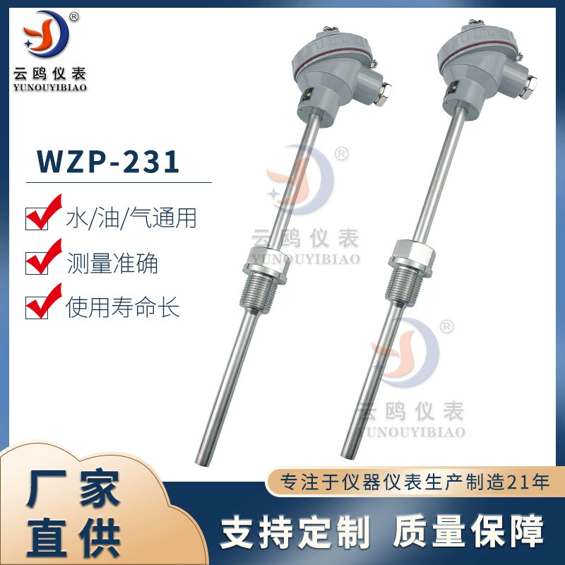 Платиновый тепловой резистор датчик температуры WZP-231 фиксированный резьбовой тепловой резистор PT100 термометр стержень отжига