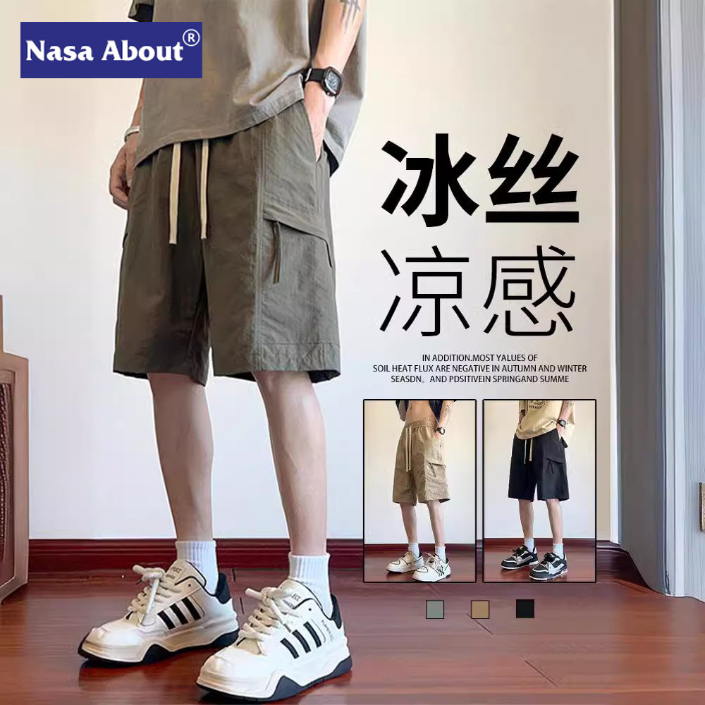 NASA工装短裤男夏季休闲直筒裤子学生潮流百搭五分裤五分短裤男