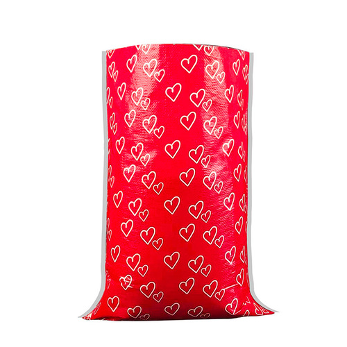 Printing and Laminating Waterproof Woven Bag for Home Textiles, Toys, Express Packaging, Red Heart Cartoon Gift Packaging, Snakeskin Bag