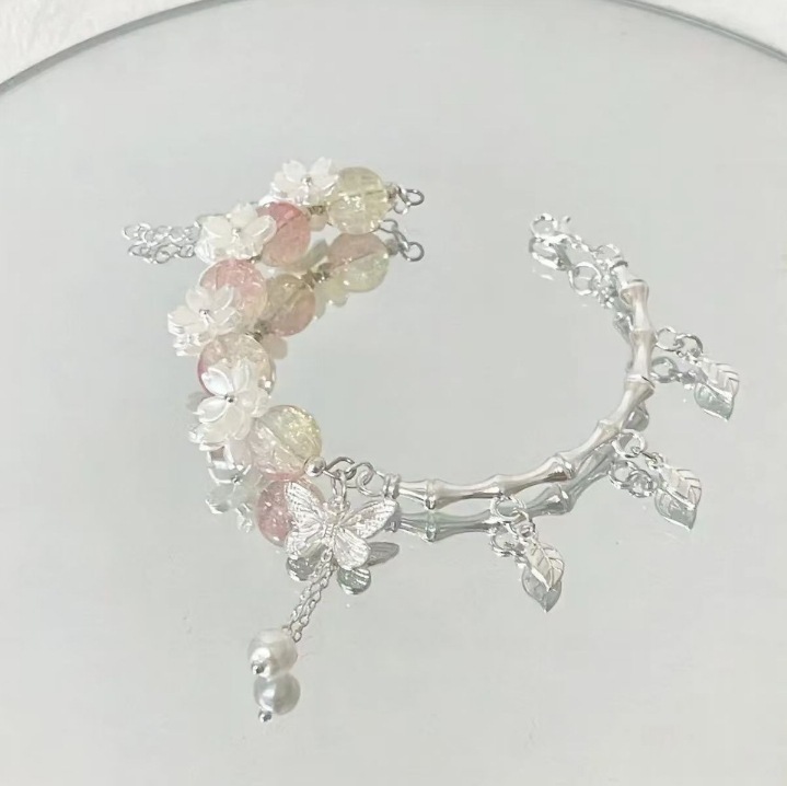 【ブレスレットコレクション】売れ筋人気蝶花柄ブレスレットニッチスターデザインフォレストスタイル万能ブレスレットブレスレット|undefined
