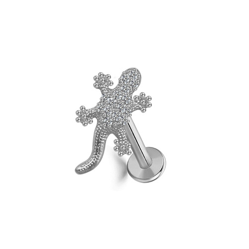 Gaibei European and American cross-border animal style lip nail lizard snake pierced lip ornament zircon flower pierced jewelry tongue nail